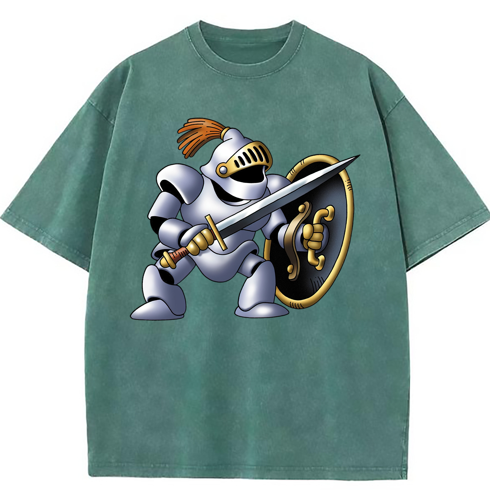 （画像用） ドラゴンクエスト Doragon Kuesuto Dragon Quest 綿100% ヴィンテージ風 半袖Tシャツ（フロントプリント）